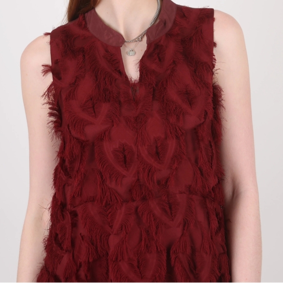See by Chloe maroon Peacock Fringe Dress 44 - Picture 4 of 10